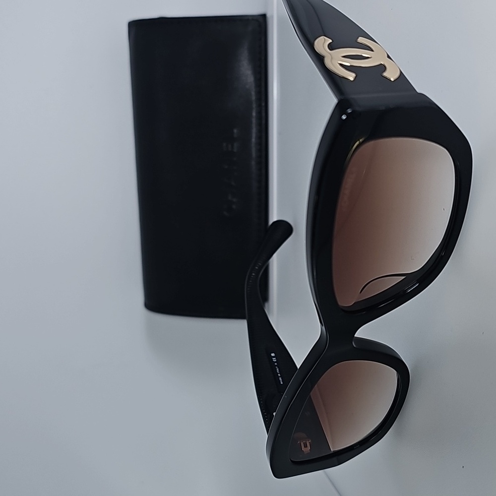 Chanel 5493-A C622/S5 Women's Black/Brown Gradient Sunglasses - Picture 5 of 16